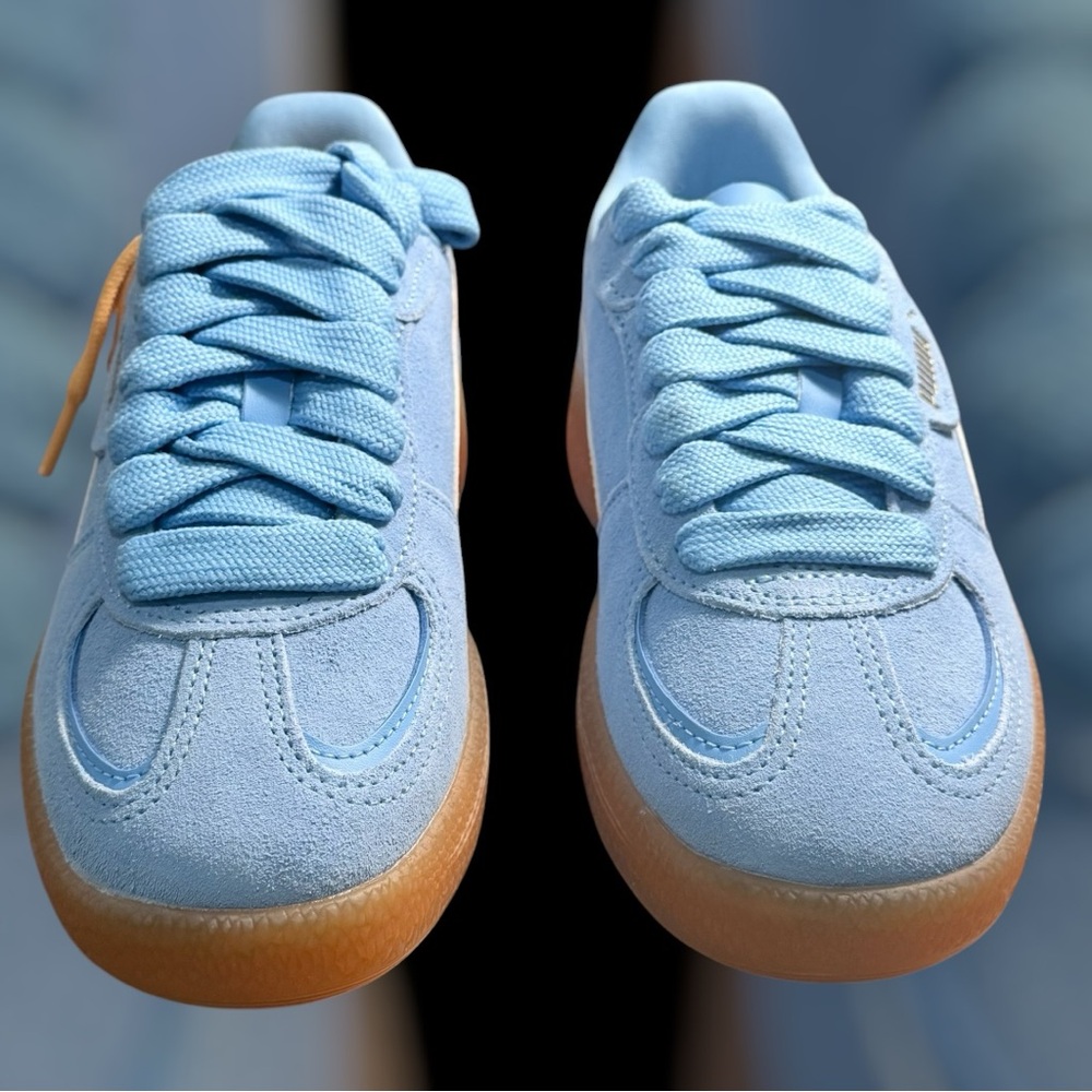 Puma Palermo Moda Xtra Light Blue Almost Apricot Gum Womens Size 6.5 Extra Laces - Picture 5 of 8